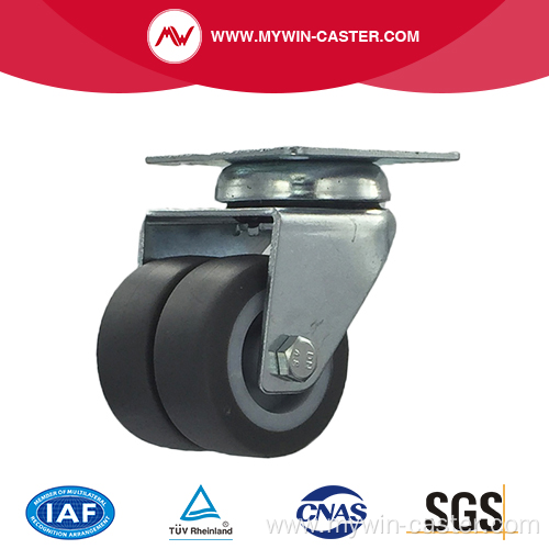 2 Inch Plate Swivel TPR Material small twin Caster